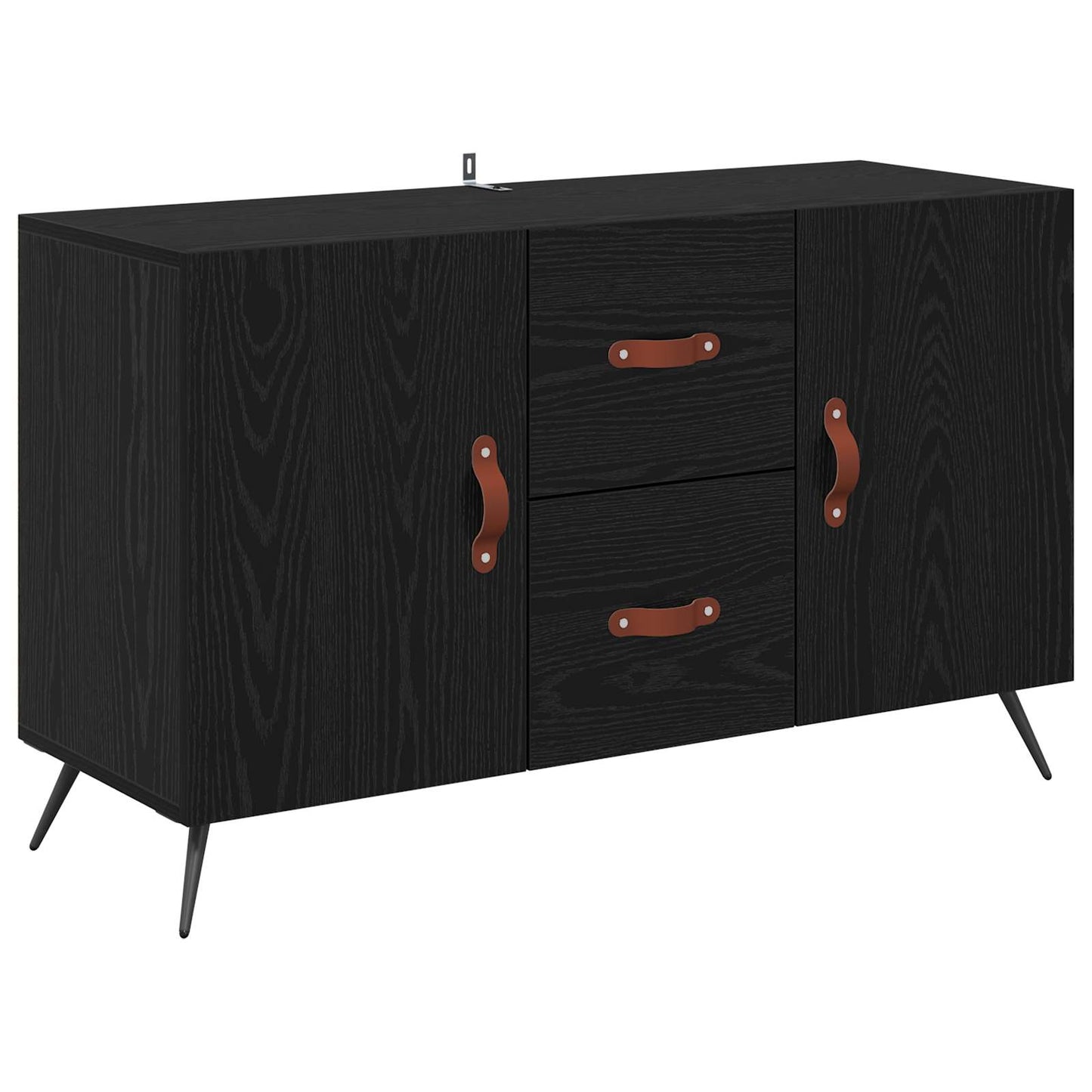 Serviesskap med skuff Svart Eik 100 x 36 x 60 cm Konstruert tre