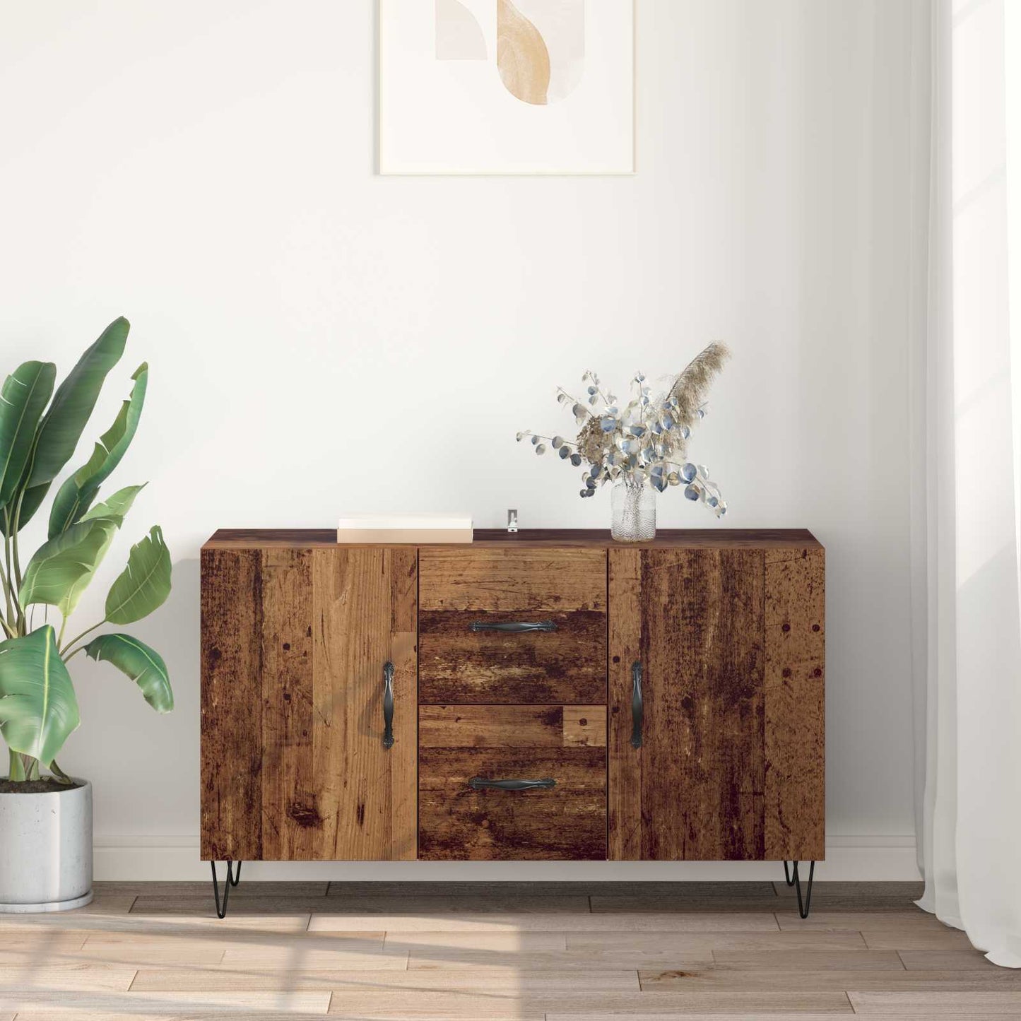 Serviesskap med skuff Gamle tre 100 x 36 x 60 cm Konstruert tre