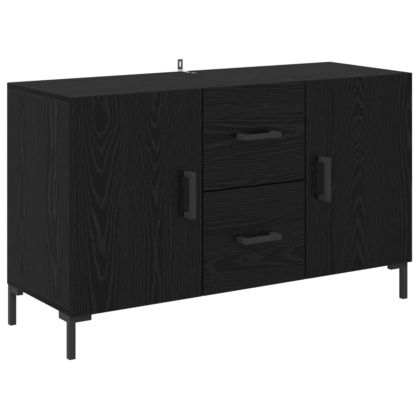 Serviesskap med skuff Svart Eik 100 x 36 x 60 cm Konstruert tre