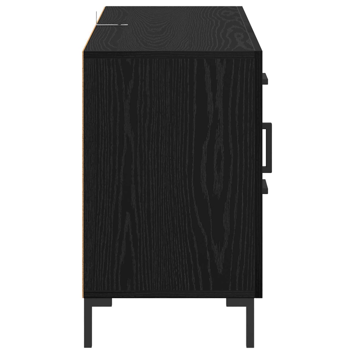 Serviesskap med skuff Svart Eik 100 x 36 x 60 cm Konstruert tre