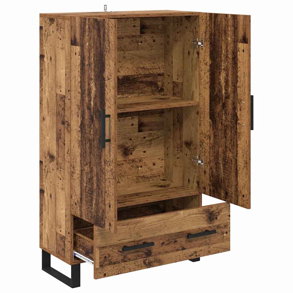 Høyskap med skuff Gamle tre 69,5 x 30 x 115 cm Konstruert tre
