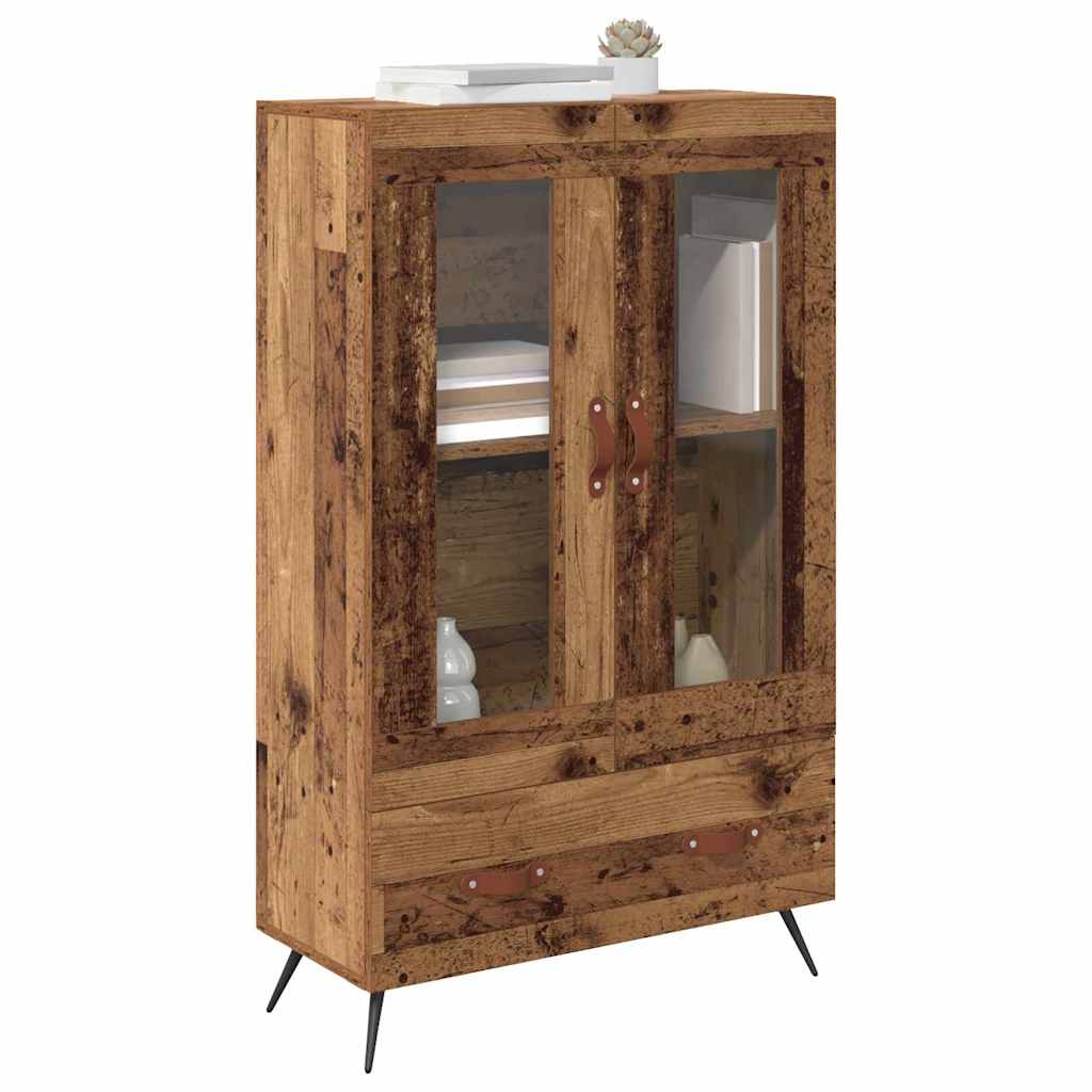 Høyskap Gamle tre 69,5 x 31 x 115 cm Sponplater og glass
