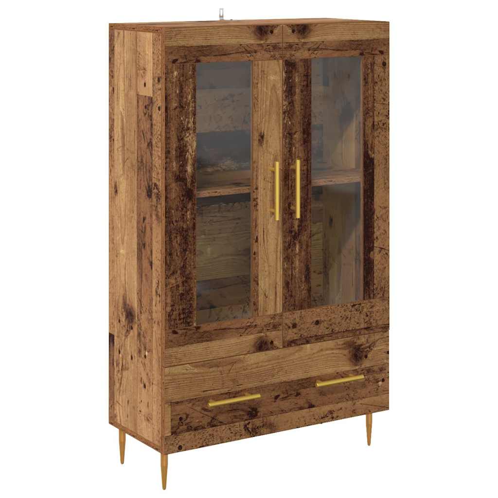 Høyskap Gamle tre 69,5 x 31 x 115 cm Sponplater og glass