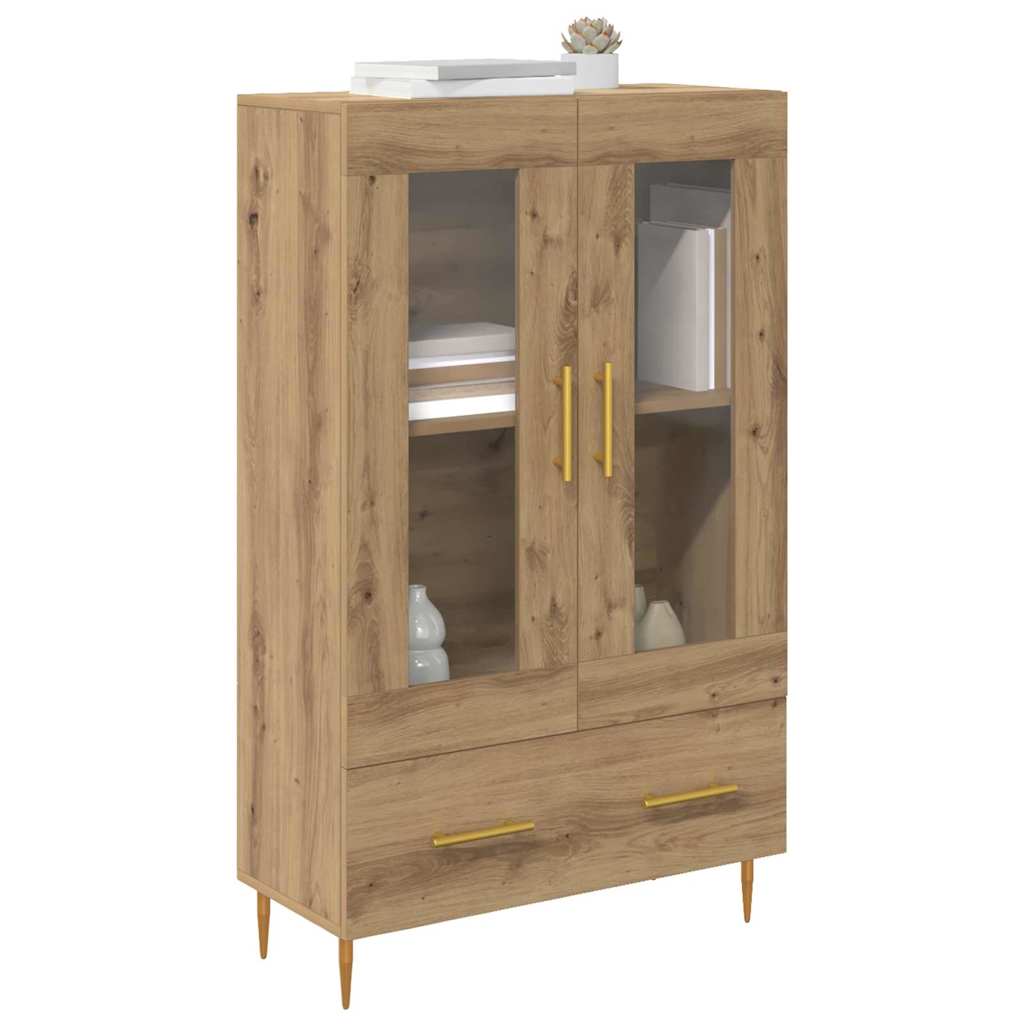 Høyskap Artisan Eik 69,5 x 31 x 115 cm Sponplater og glass