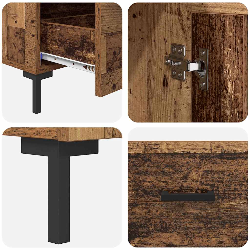 Høyskap med skuff Gamle tre 69,5 x 31 x 115 cm Konstruert tre