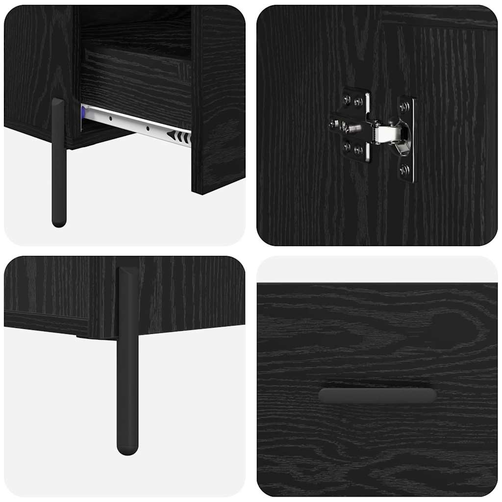 Høyskap Corona Svart Eik 69,5 x 31 x 115 cm Konstruert tre