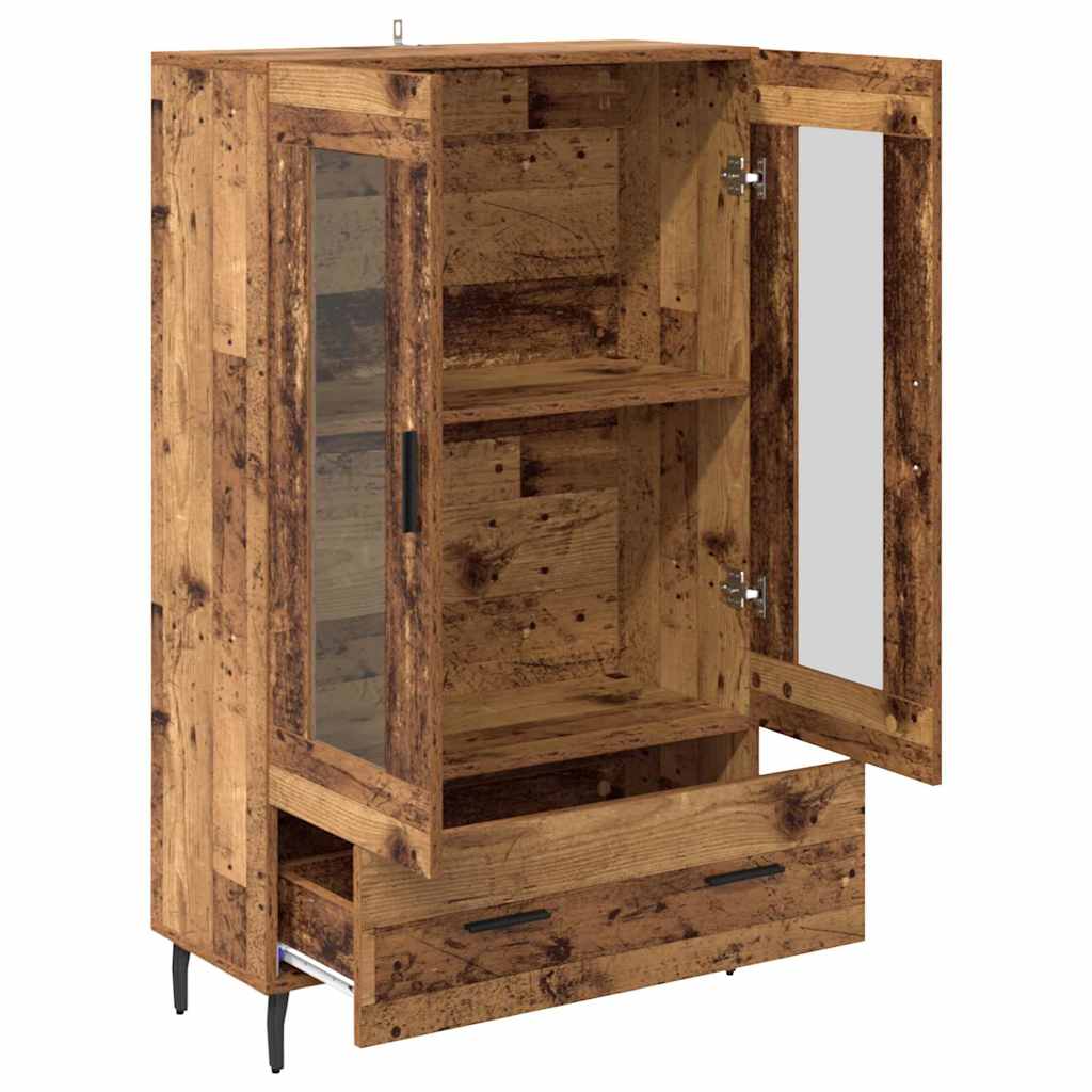 Høyskap med skuff Gamle tre 69,5 x 31 x 115 cm Konstruert tre