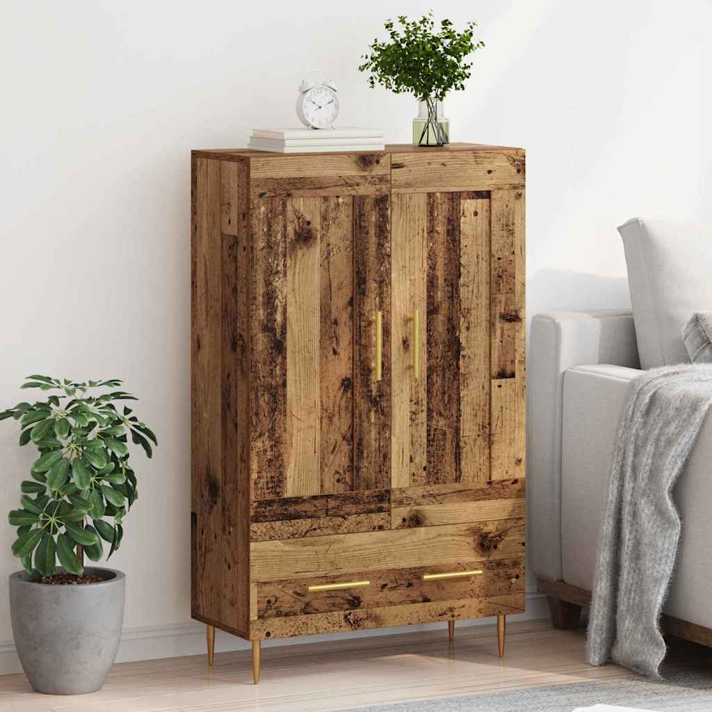 Høyskap med skuff Gamle tre 69,5 x 31 x 115 cm Konstruert tre