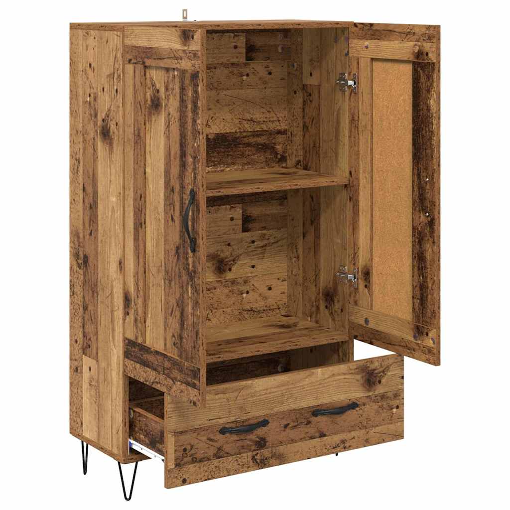 Høyskap med skuff Gamle tre 69,5 x 31 x 115 cm Konstruert tre
