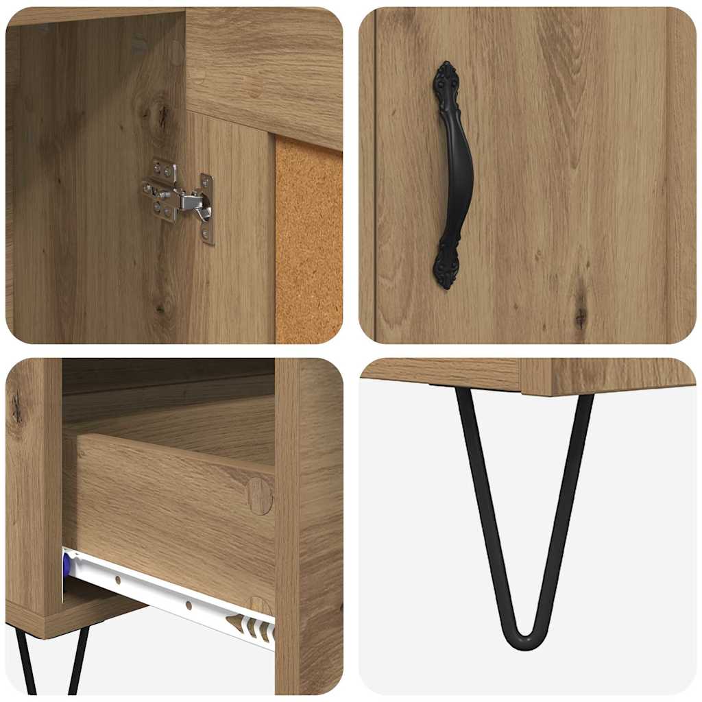 Høyskap med skuff Artisan Eik 69,5 x 31 x 115 cm Konstruert tre
