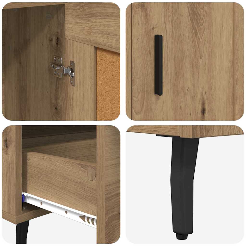 Høyskap med skuff Artisan Eik 69,5 x 31 x 115 cm Konstruert tre