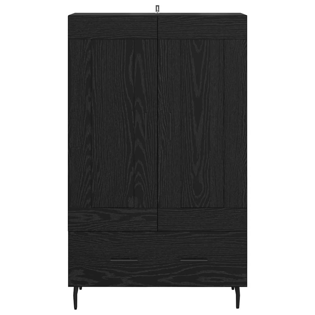 Høyskap med skuff Svart Eik 69,5 x 31 x 115 cm Konstruert tre
