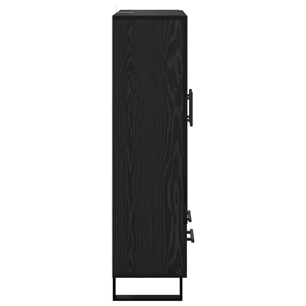 Høyskap med skuff Svart Eik 69,5 x 31 x 115 cm Konstruert tre