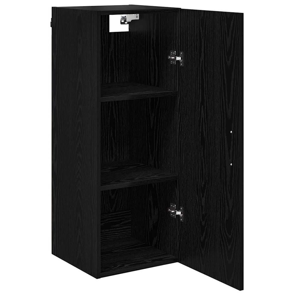 Veggskap Svart Eik 34,5 x 34 x 90 cm Konstruert tre