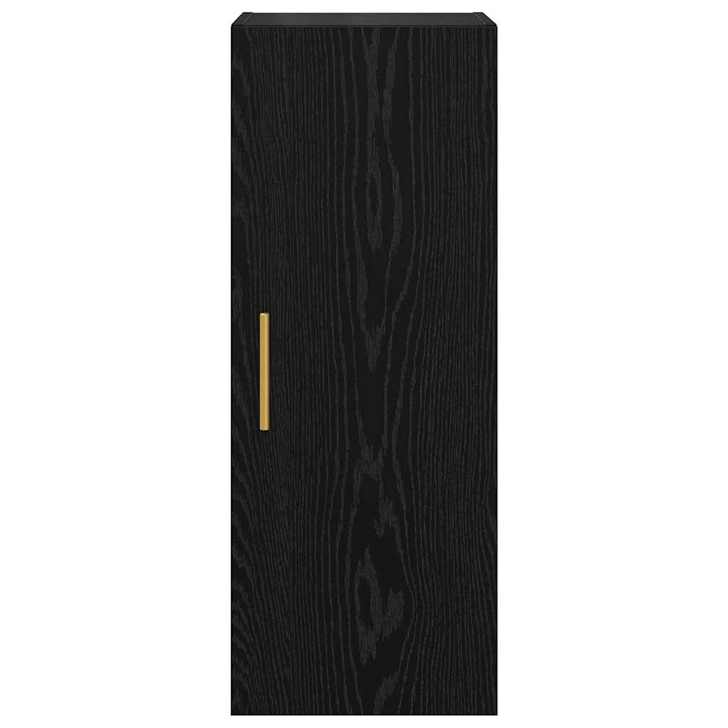 Veggskap Svart Eik 34,5 x 34 x 90 cm Konstruert tre