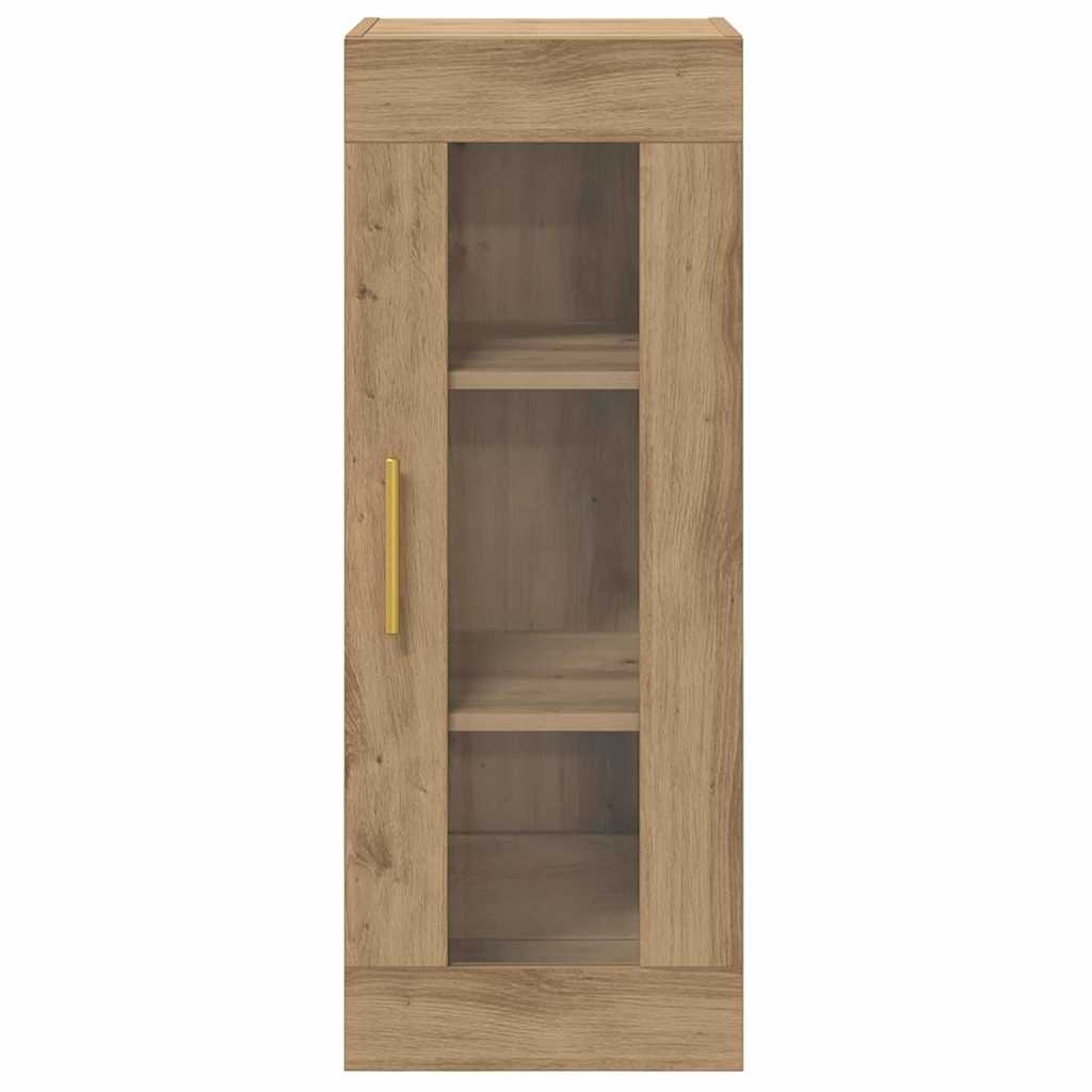 Veggskap Artisan Eik 34,5 x 34 x 90 cm Sponplater og glass