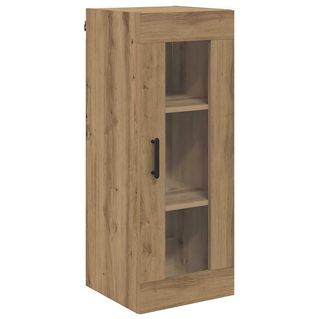 Veggskap Artisan Eik 34,5 x 34 x 90 cm Sponplater og glass