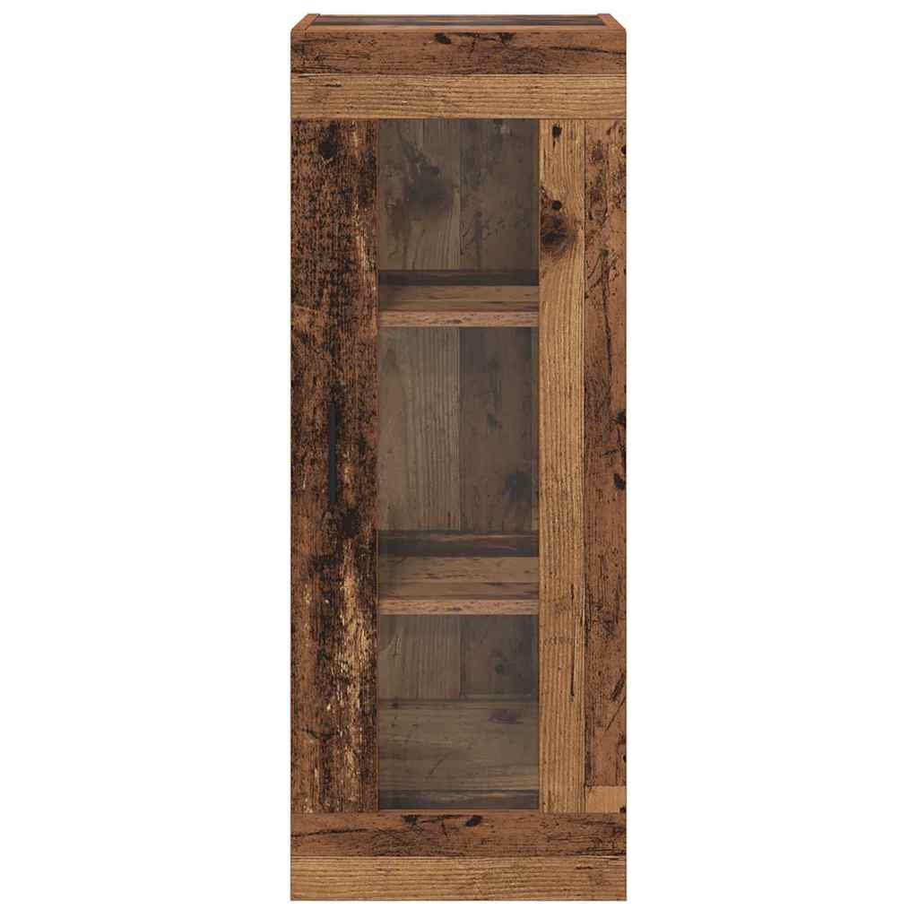 Veggskap Gamle tre 34,5 x 34 x 90 cm Sponplater og glass