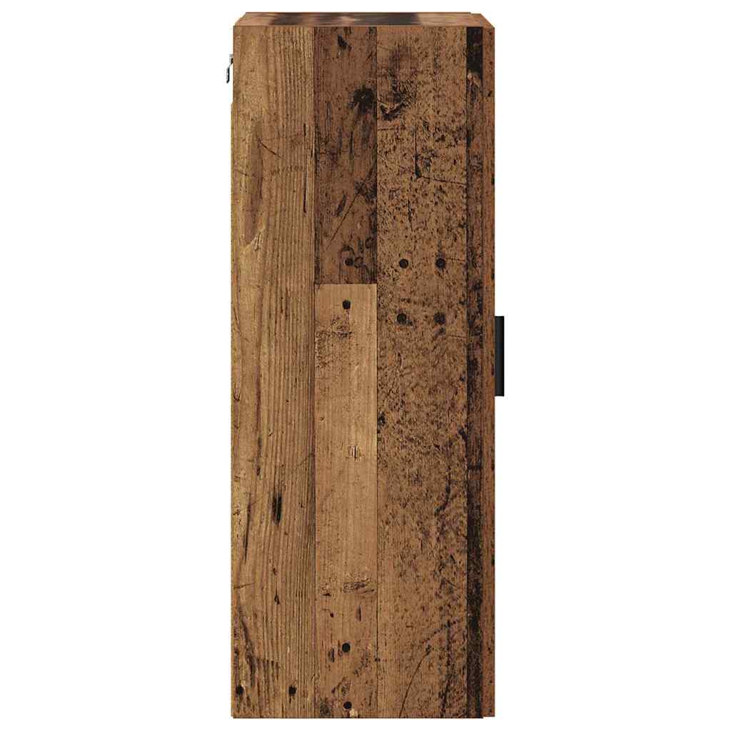 Veggskap Gamle tre 34,5 x 34 x 90 cm Sponplater og glass