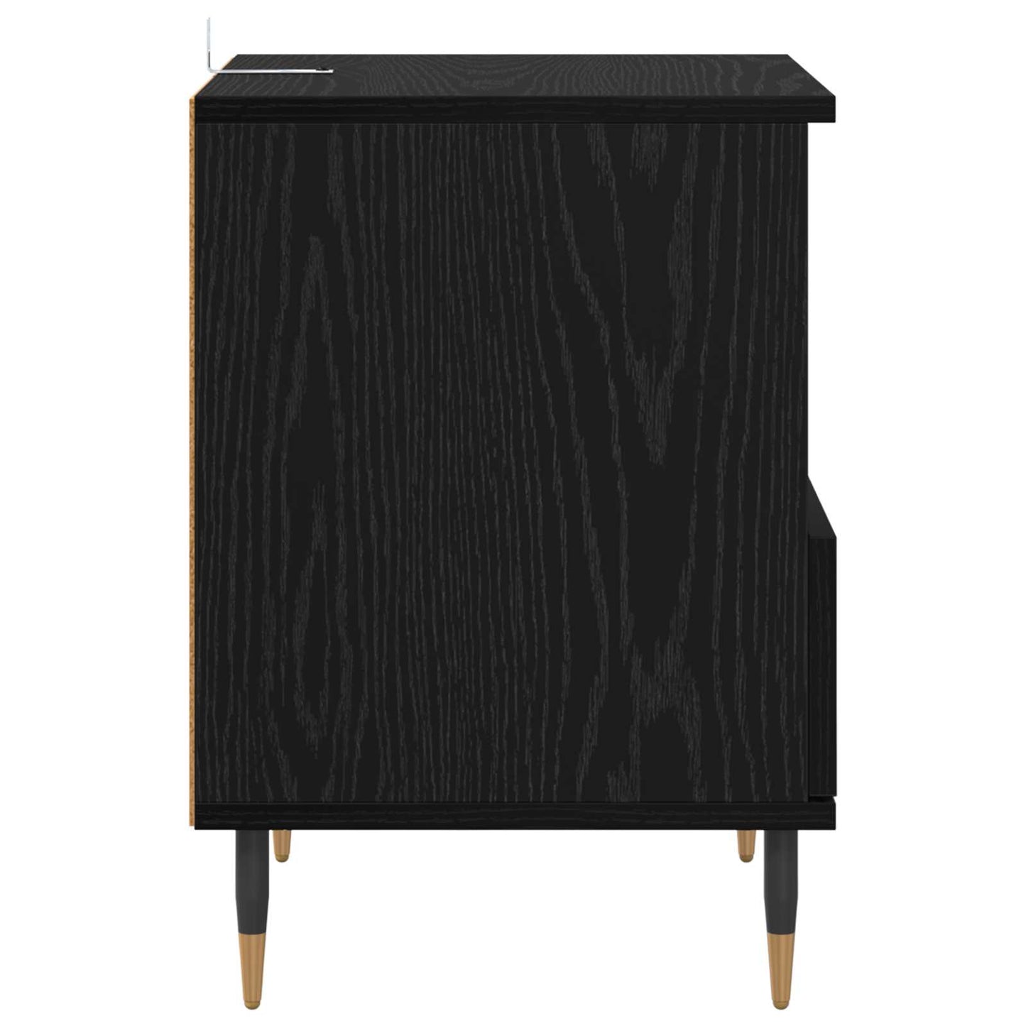 Nattbordskap med skuff Svart Eik 40 x 35 x 50 cm Konstruert tre