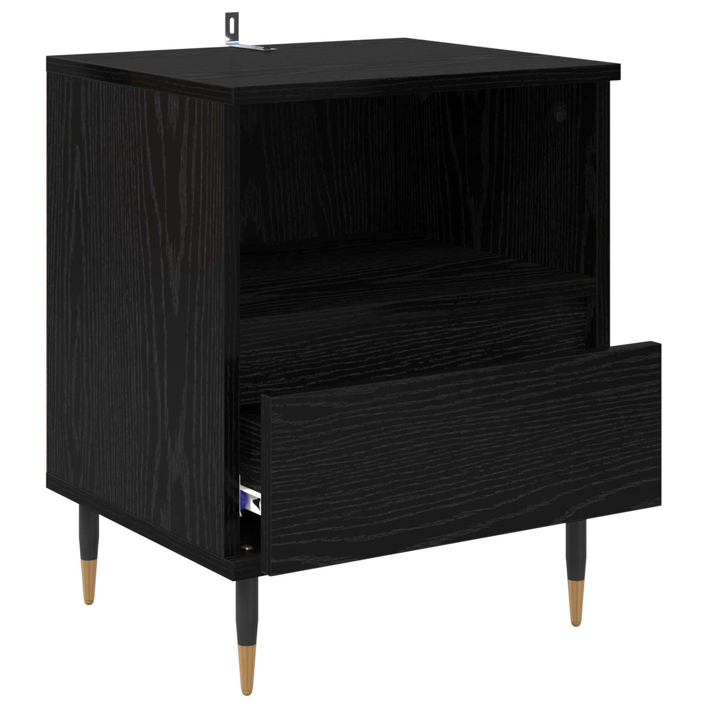 Nattbordskap 2 pcs Svart Eik 40 x 35 x 50 cm Konstruert tre