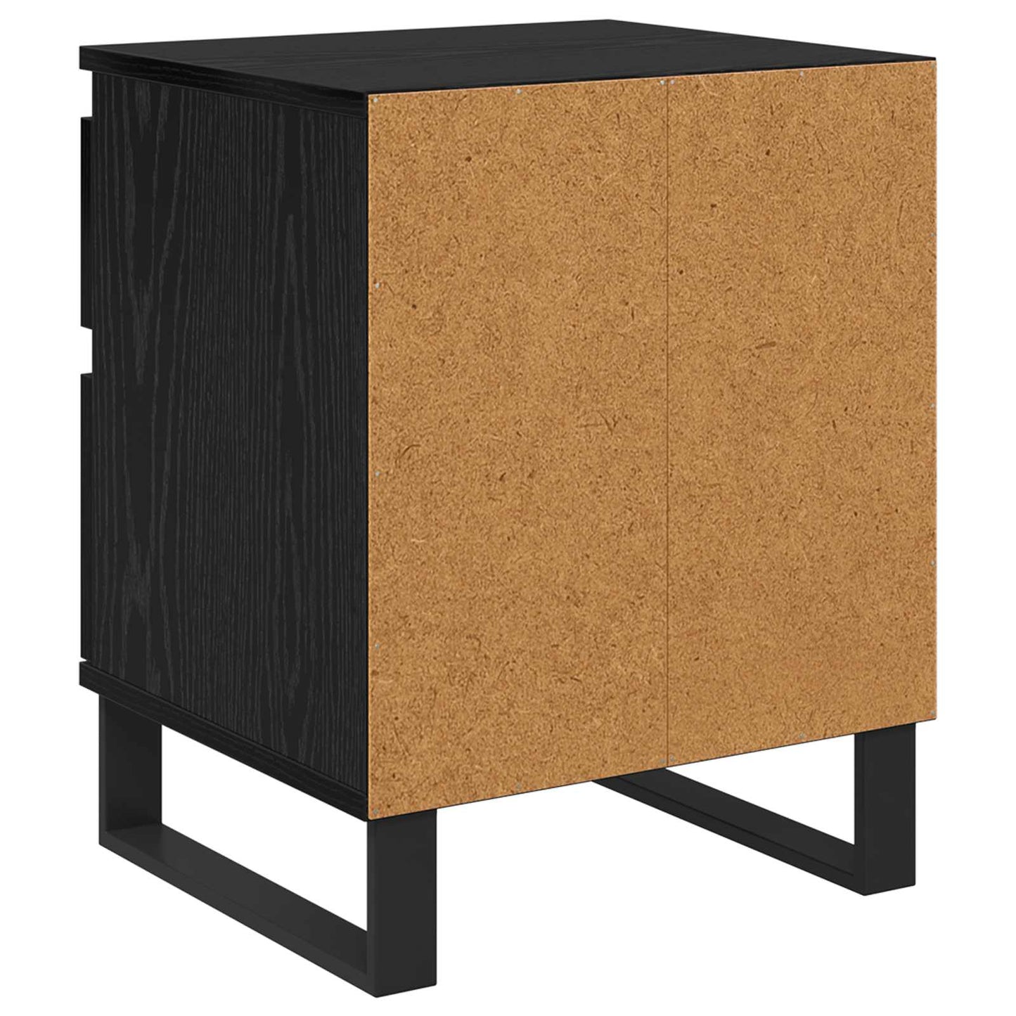 Nattbordskap med skuff Svart Eik 40 x 35 x 50 cm Konstruert tre