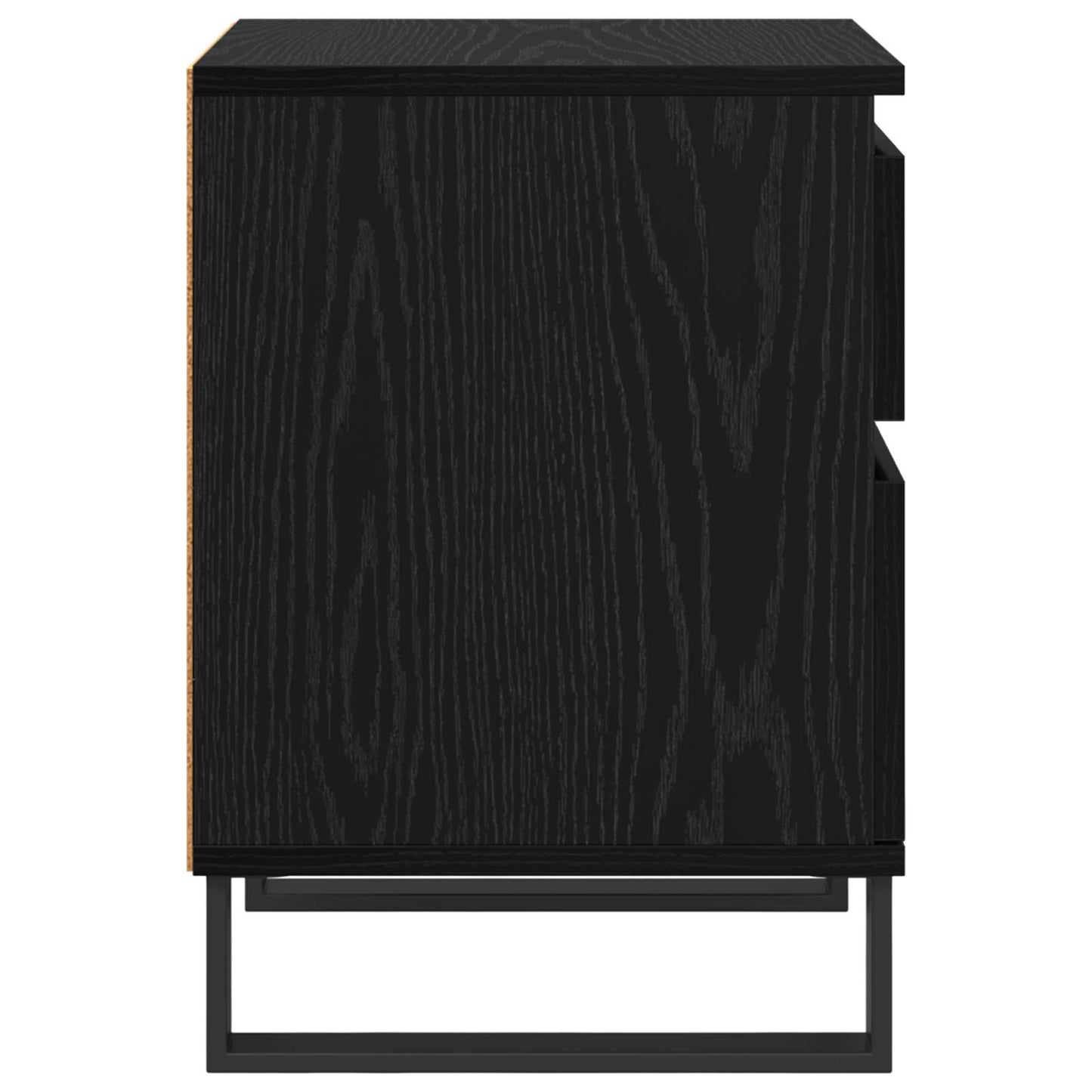 Nattbordskap med skuff Svart Eik 40 x 35 x 50 cm Konstruert tre