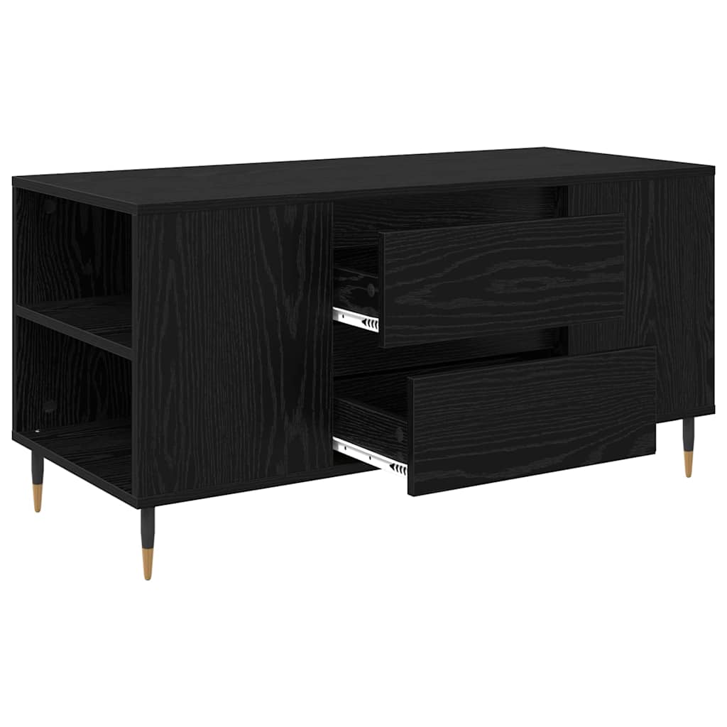 Kaffebord med skuff Svart Eik 102 x 44,5 x 50 cm Konstruert tre