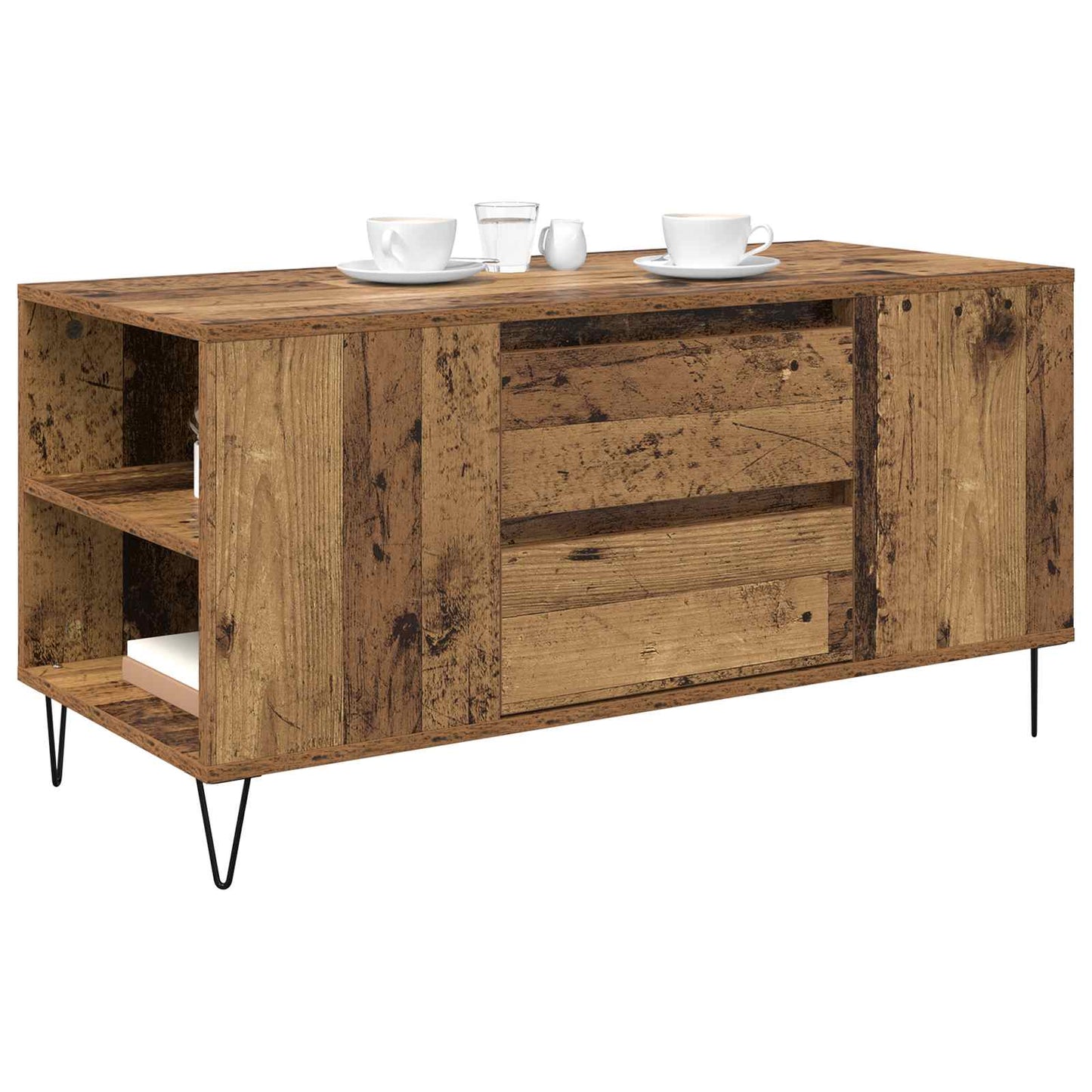 Kaffebord med skuff Gamle tre 102 x 44,5 x 50 cm Konstruert tre