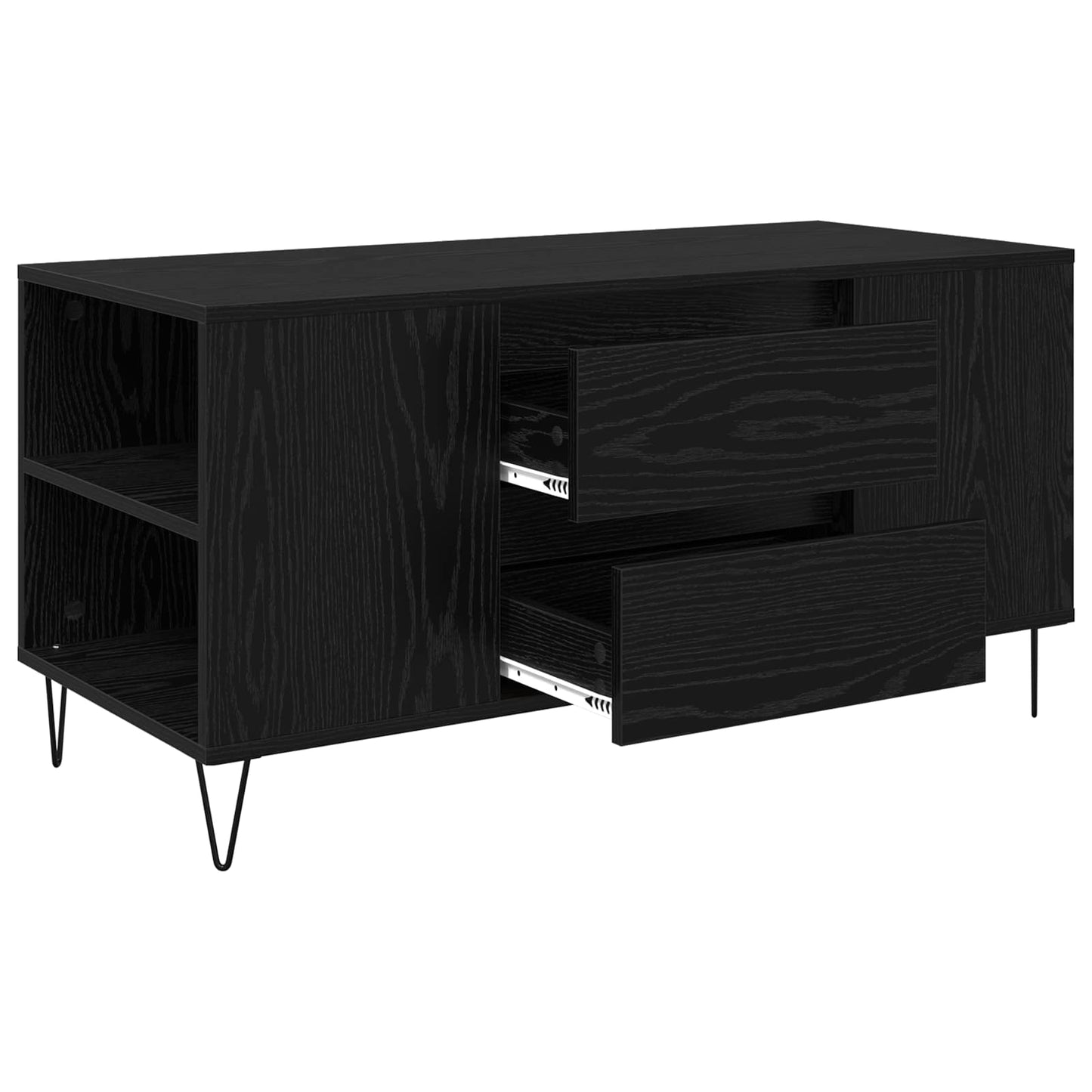 Kaffebord med skuff Svart Eik 102 x 44,5 x 50 cm Konstruert tre