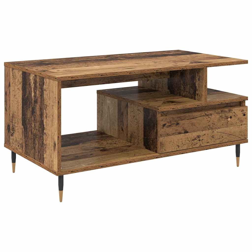 Kaffebord med skuff Gammelt tre 90 x 49 x 45 cm Konstruert tre