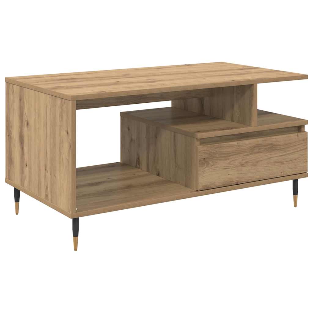 Kaffebord med skuff Artisan Eik 90 x 49 x 45 cm Konstruert tre