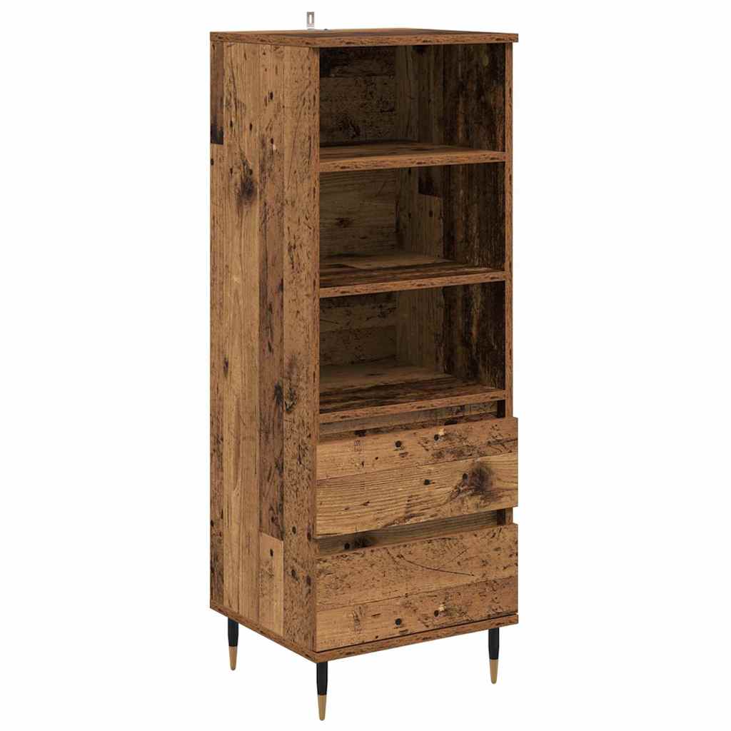 Høyskap med skuff Gamle tre 40 x 36 x 110 cm Konstruert tre