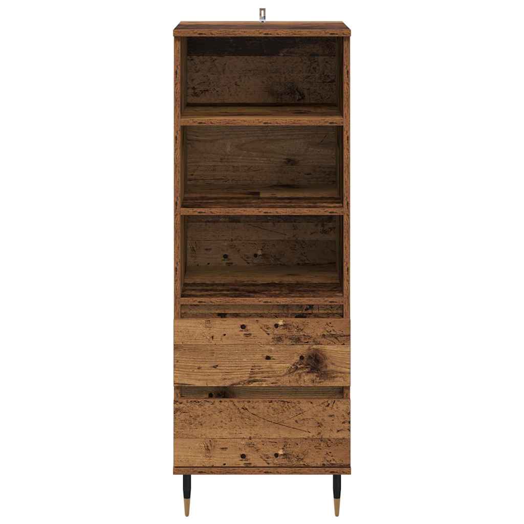 Høyskap med skuff Gamle tre 40 x 36 x 110 cm Konstruert tre