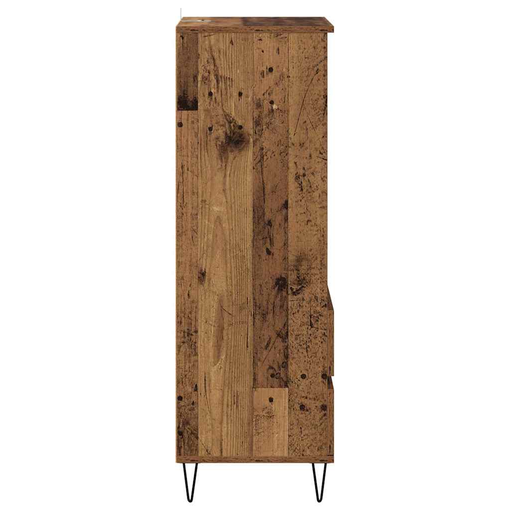 Høyskap med skuff Gamle tre 40 x 36 x 110 cm Konstruert tre