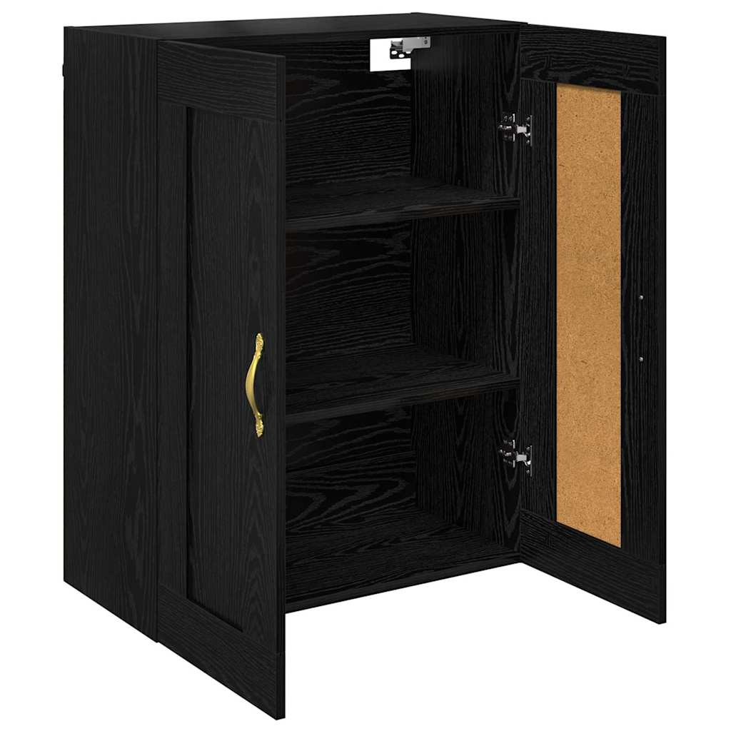 Veggskap Svart Eik 69,5 x 34 x 90 cm Konstruert tre