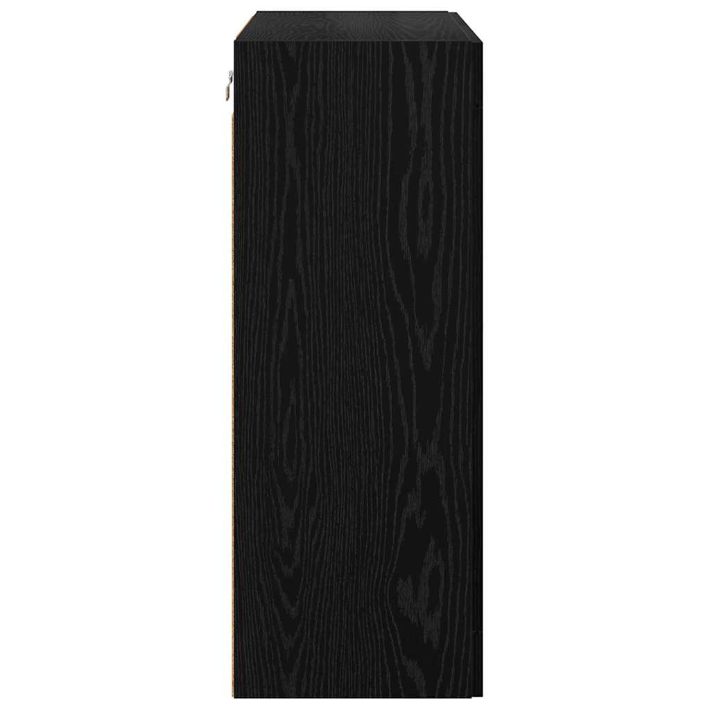 Veggskap Svart Eik 69,5 x 34 x 90 cm Konstruert tre