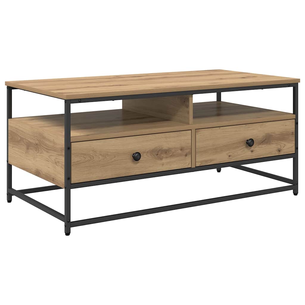 Kaffebord med skuff Artisan Eik 100 x 51 x 45 cm Konstruert tre