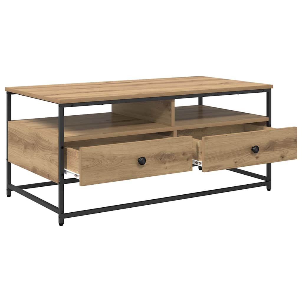 Kaffebord med skuff Artisan Eik 100 x 51 x 45 cm Konstruert tre