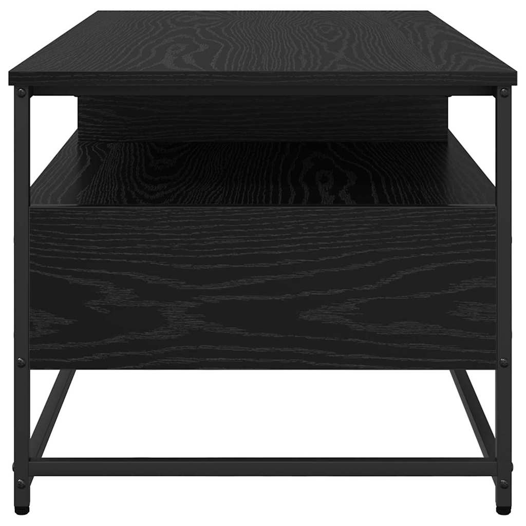 Kaffebord med skuff Svart Eik 100 x 51 x 45 cm Konstruert tre