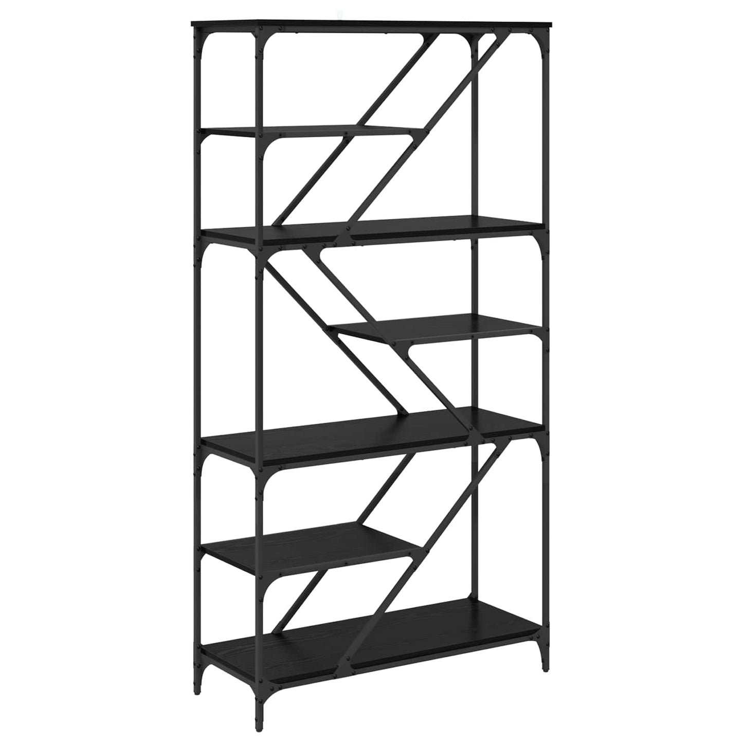 Bokhylle Svart Eik 91 x 36 x 176 cm Konstruert tre