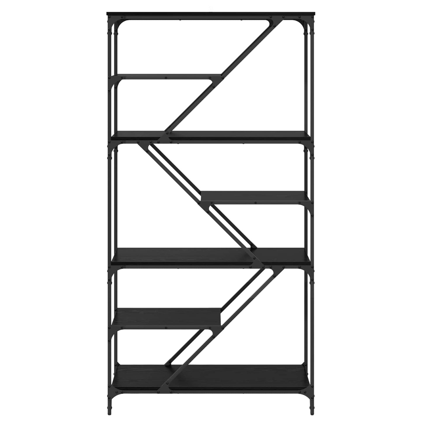 Bokhylle Svart Eik 91 x 36 x 176 cm Konstruert tre
