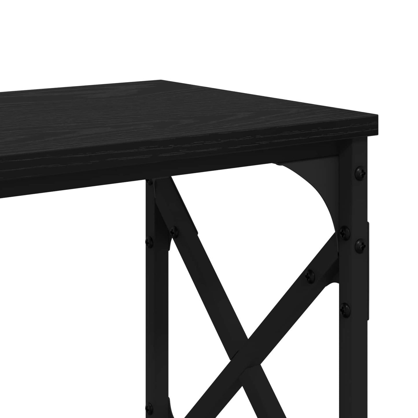 Konsollbord Svart Eik 156 x 28 x 80,5 cm Konstruert tre