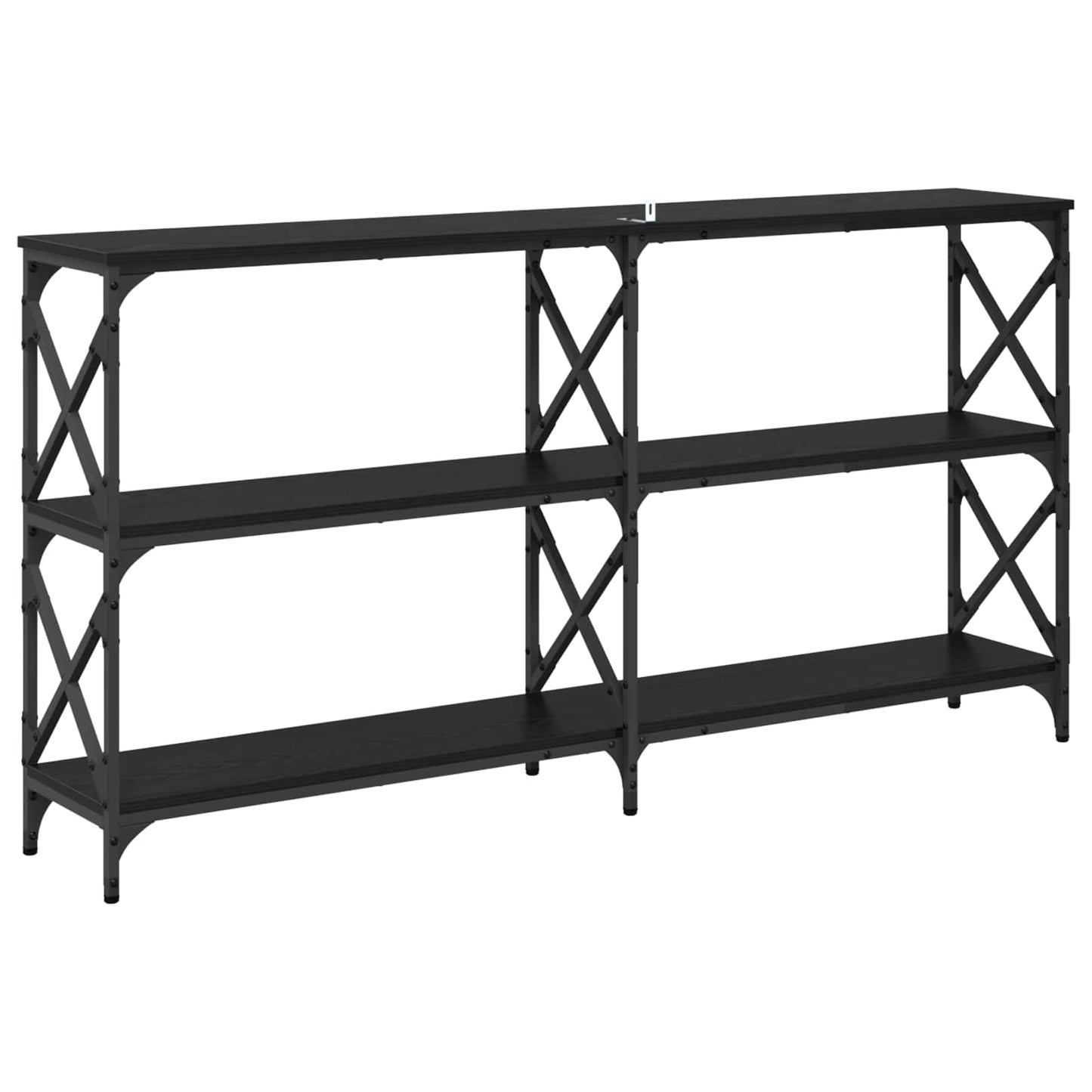 Konsollbord Svart Eik 156 x 28 x 80,5 cm Konstruert tre