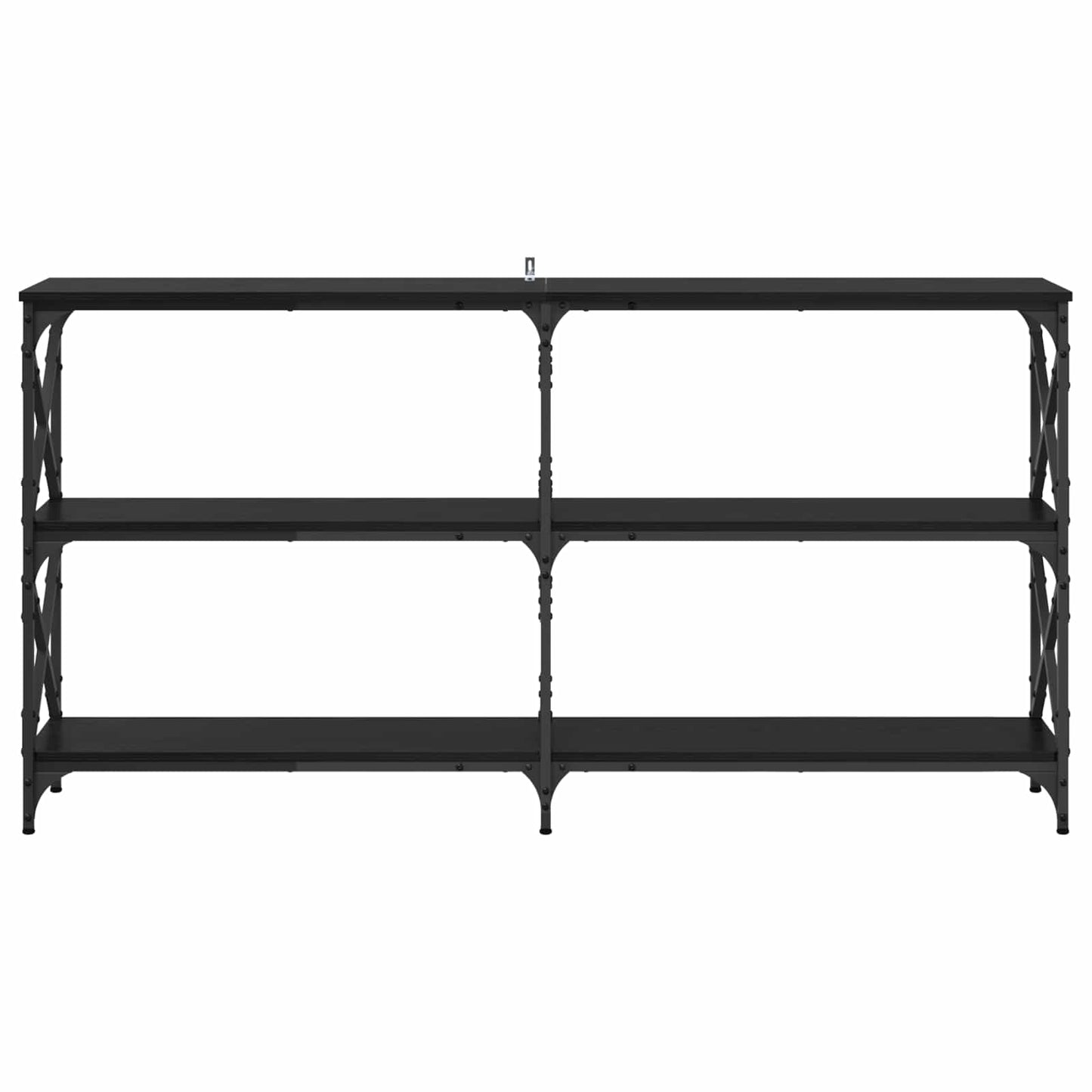 Konsollbord Svart Eik 156 x 28 x 80,5 cm Konstruert tre