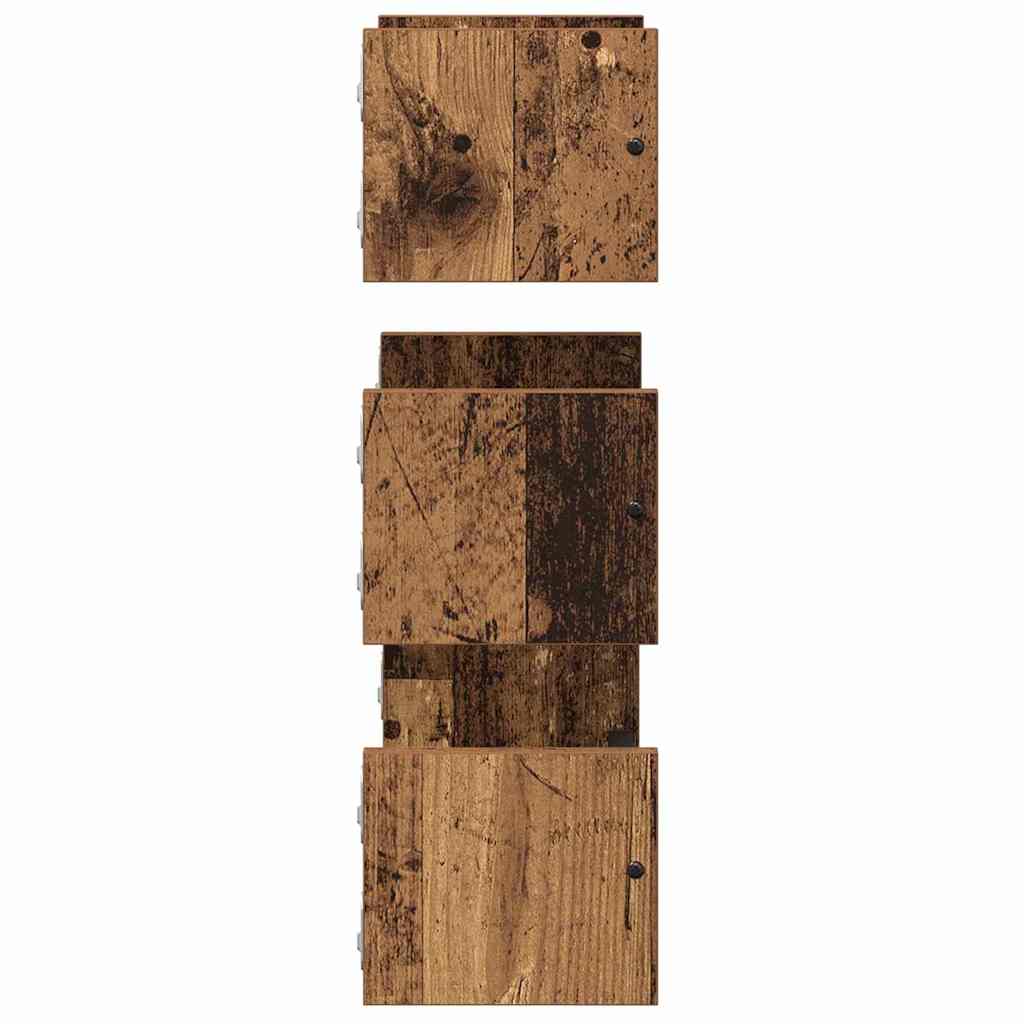 Vegghyllesett 3 pcs Gamle tre 40x16x14cm Konstruert tre