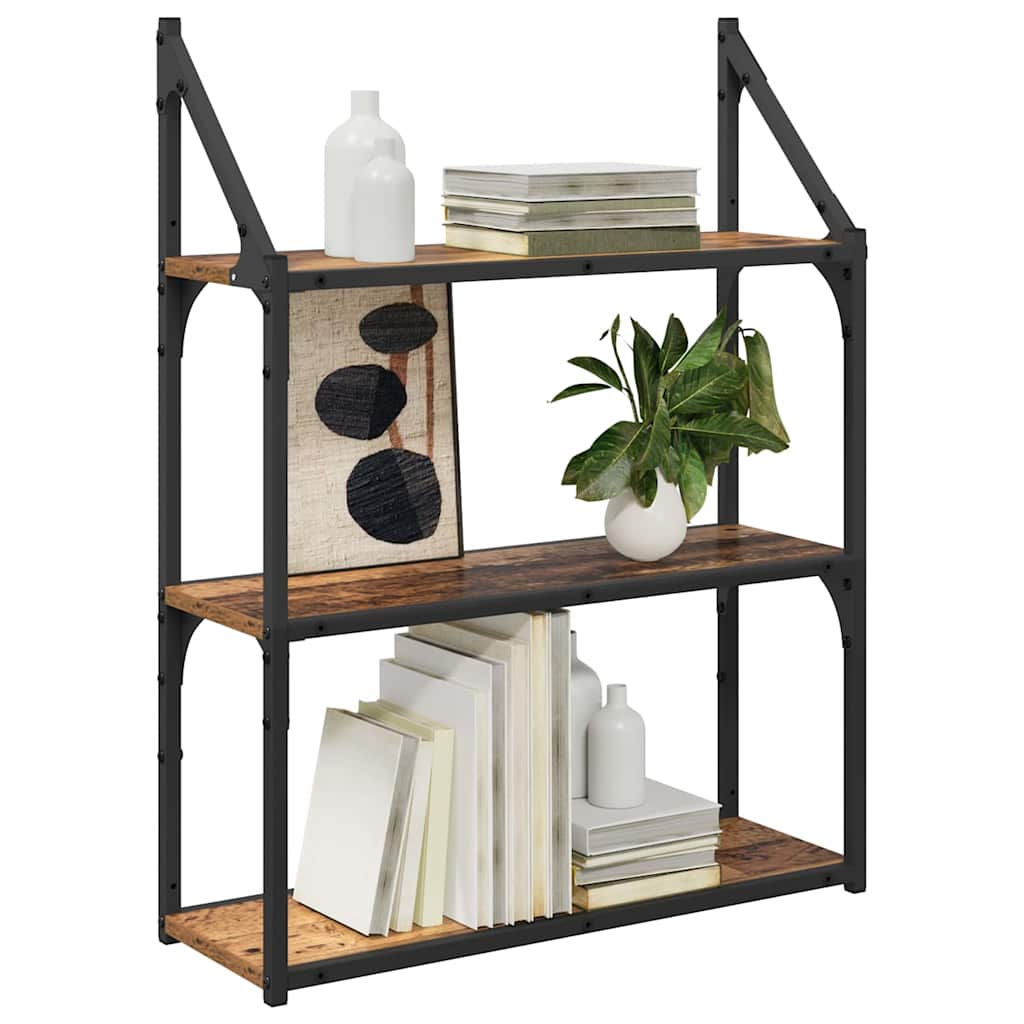 Vegghylle med hylle Gamle tre 60 x 21 x 78,5 cm Konstruert tre