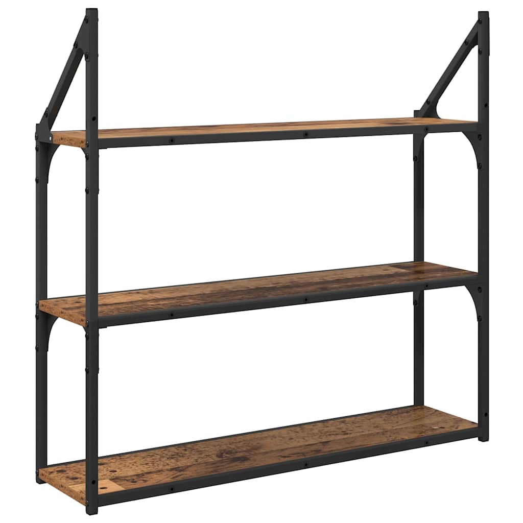 Vegghylle med hylle Gamle tre 80 x 21 x 78,5 cm Konstruert tre