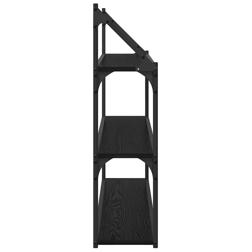 Vegghylle med hylle Svart Eik 80 x 21 x 78,5 cm Konstruert tre