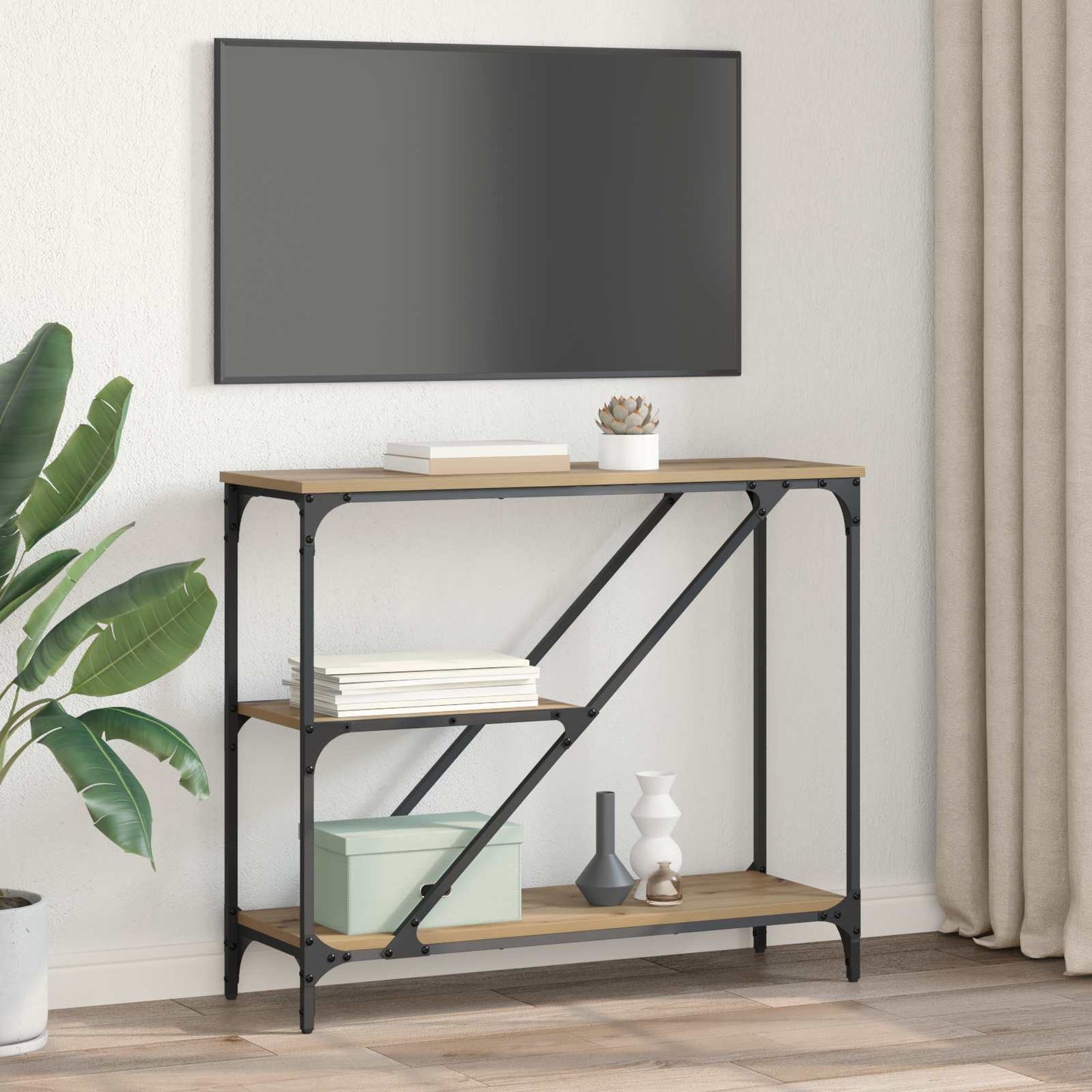 Konsollbord Artisan Eik 88,5 x 30 x 75 cm Konstruert tre